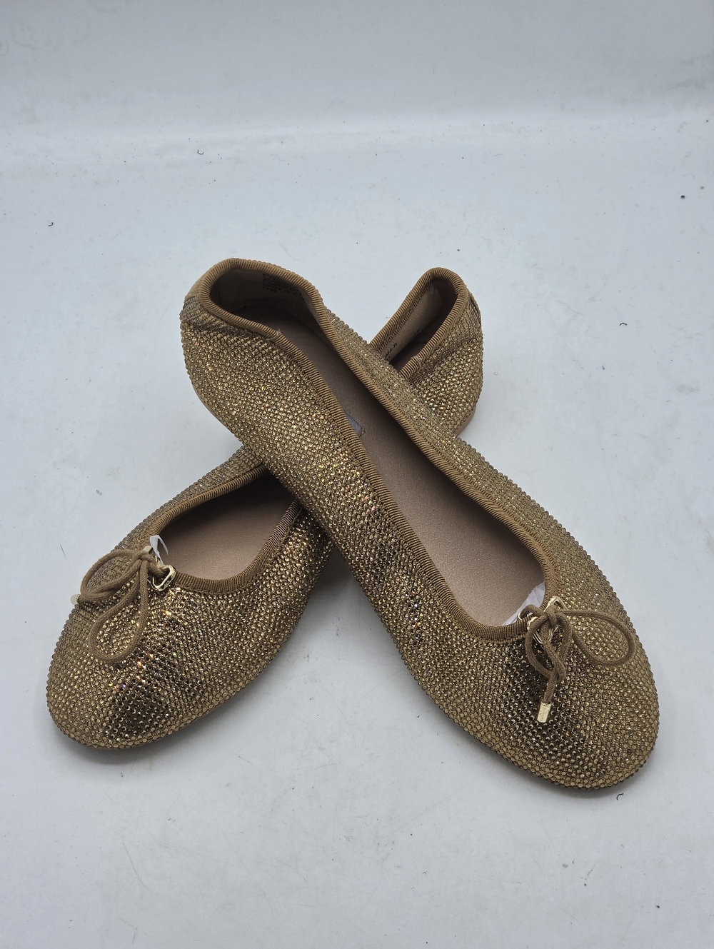 Steve Madden Blossoms-R Gold Rhinestone Ballet Flats Sz 7.5M - Picture 3 of 14